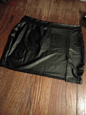 New 3X D Rock Black Soft Faux Leather Sexy Bodycon Mini Skirt